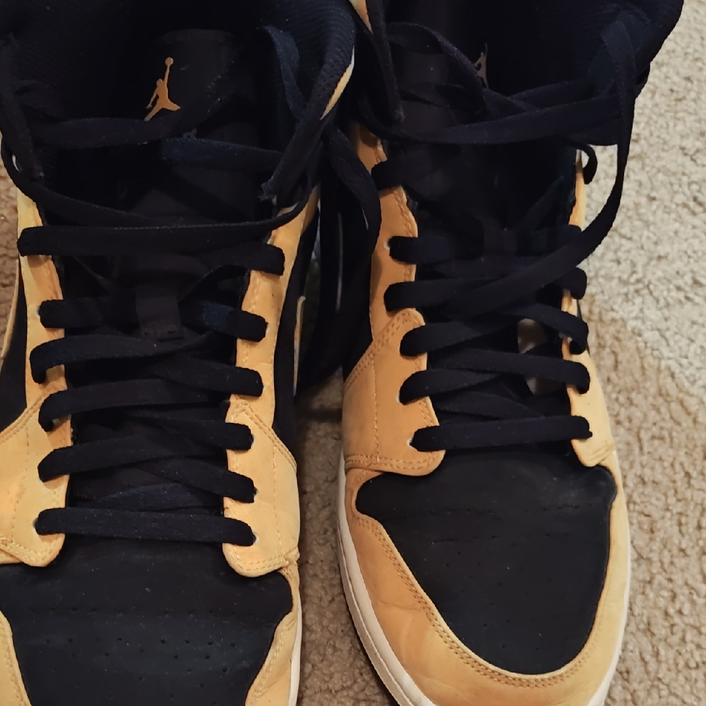Nike Black and Tan Mid-Top Sneakers